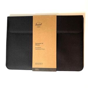 Herschel Black Spokane 14" Laptop Sleeve NWT Protective Case 13–14"